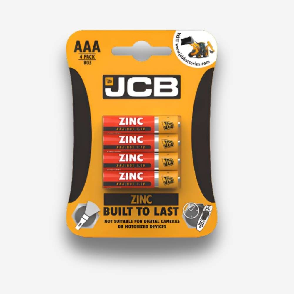 4-Pack JCB Zinc AAA Batteries