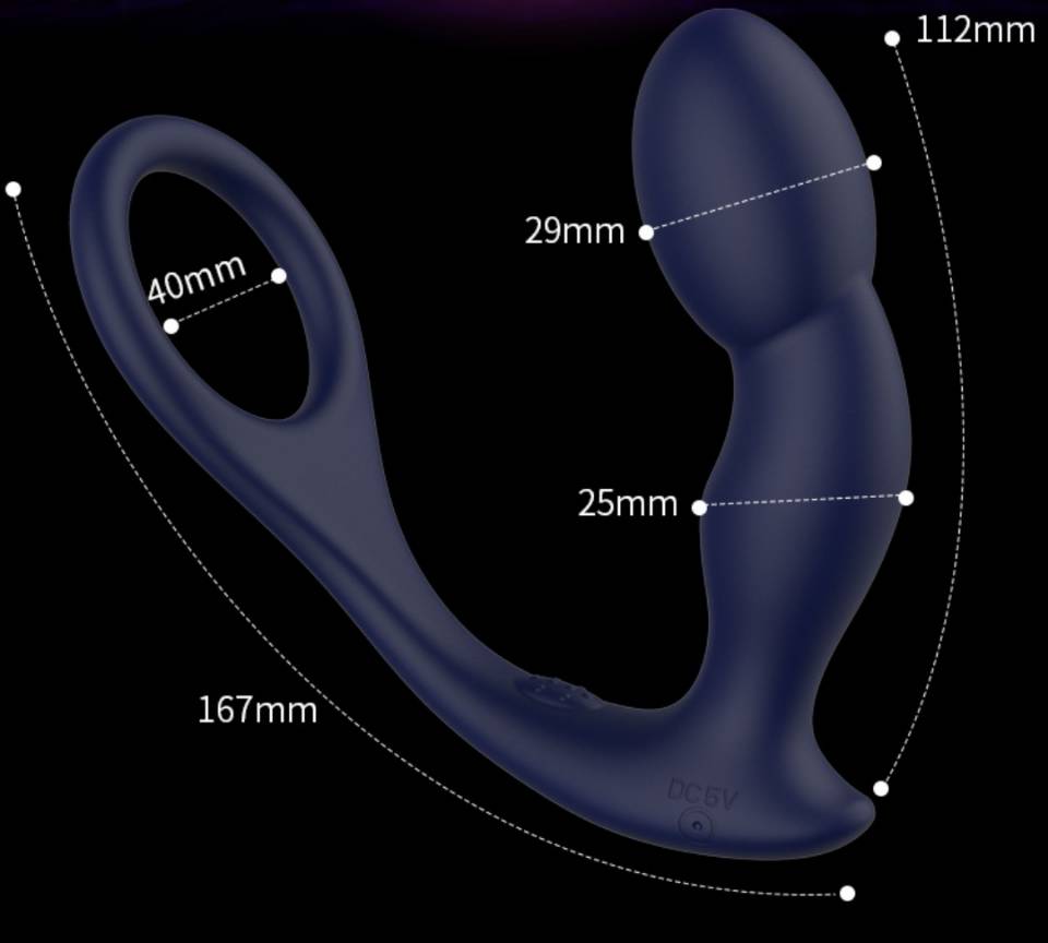 Malm Remote Controlled Prostate Massager with Cock Ring