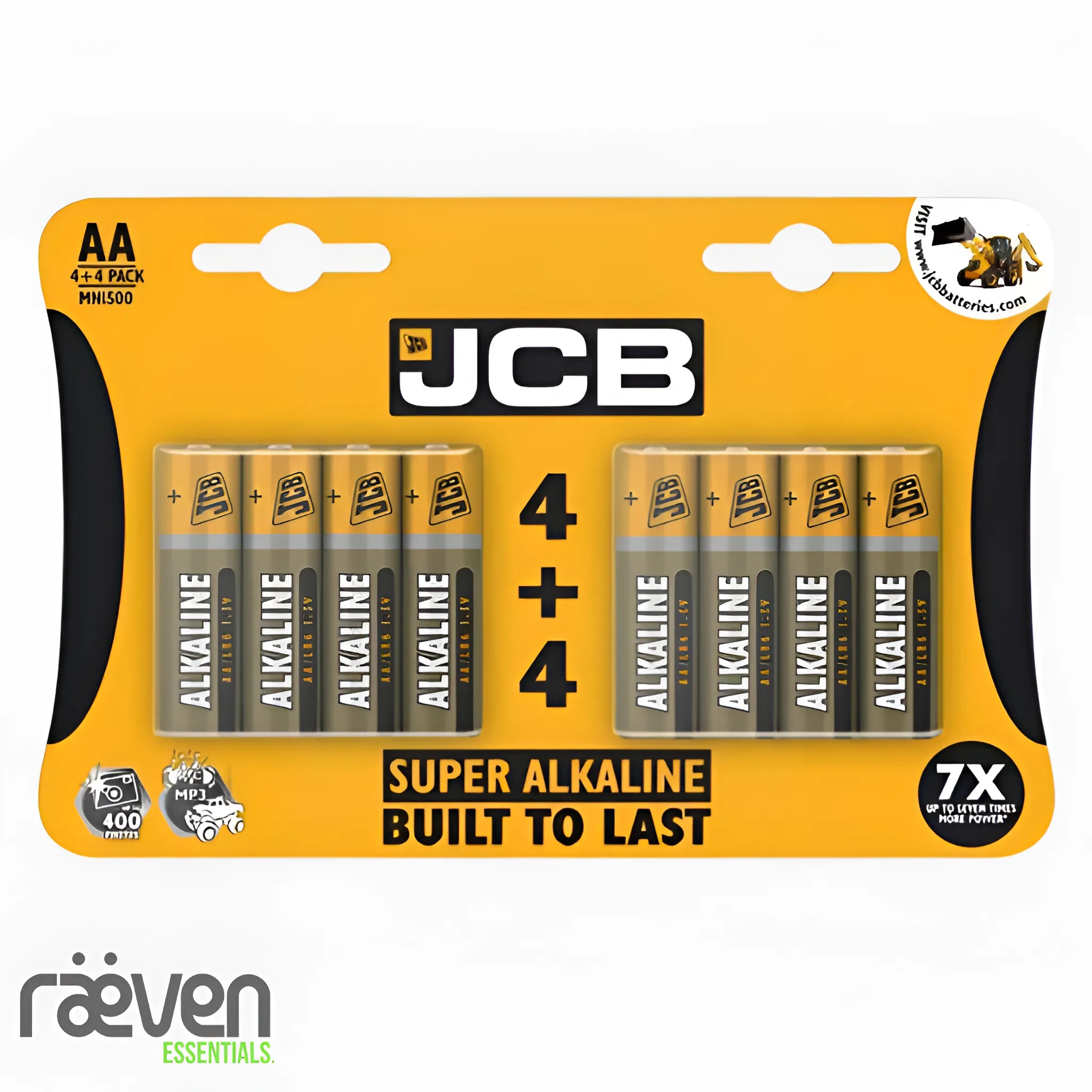 8-Pack JCB Super Alkaline AA Batteries — detail view
