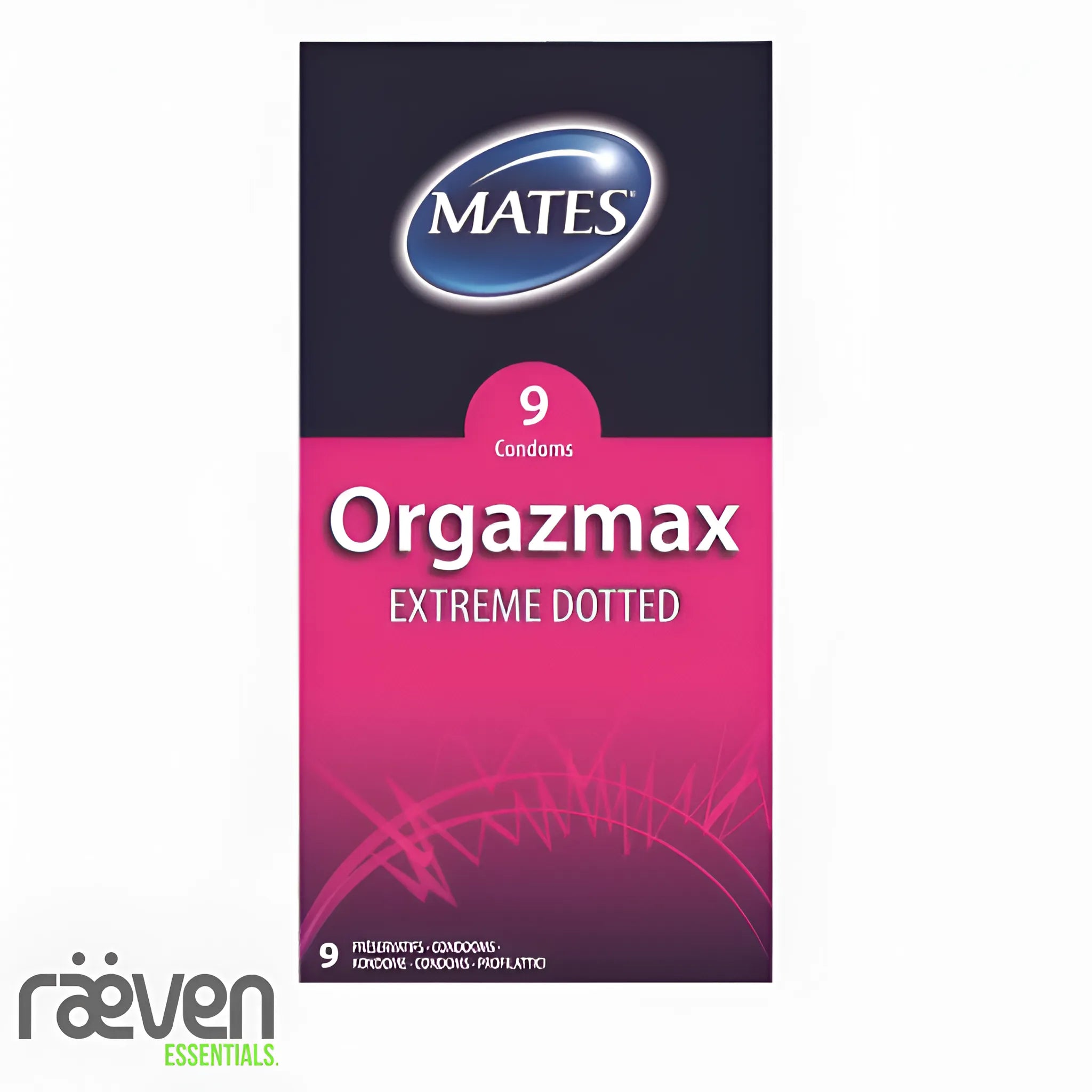 Mates Orgazmax 9-Pack Extreme Dotted Condoms — detail view