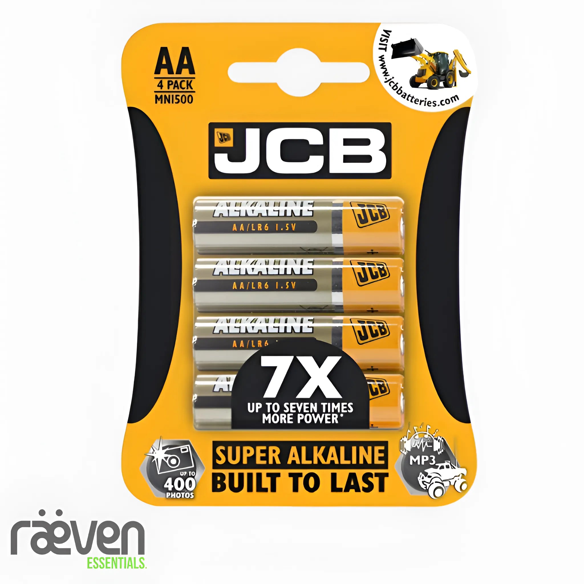 4-Pack JCB Super Alkaline AA Batteries — detail view