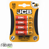 4-Pack JCB Zinc AA Batteries — detail view