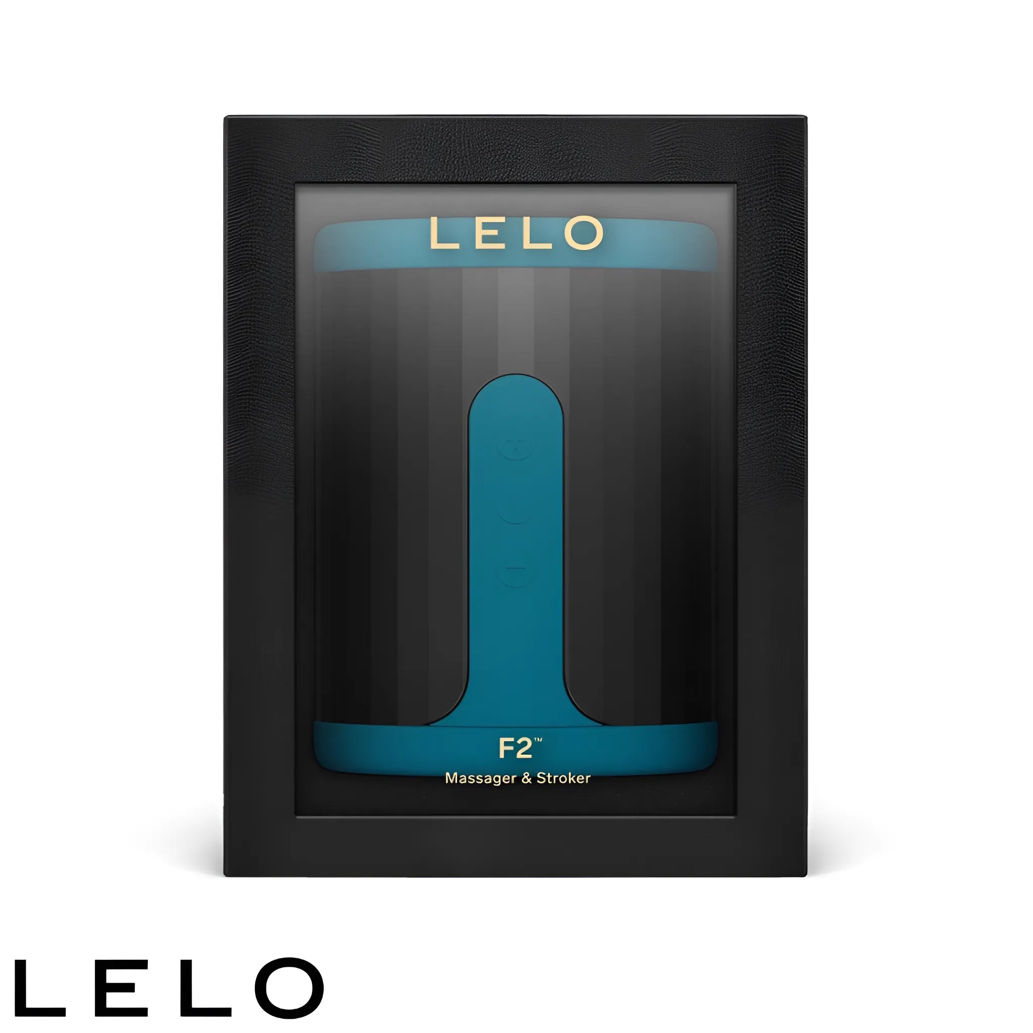 LELO F2 Stamina Trainer Masturbator - App Connected Stroker - Blue — side view