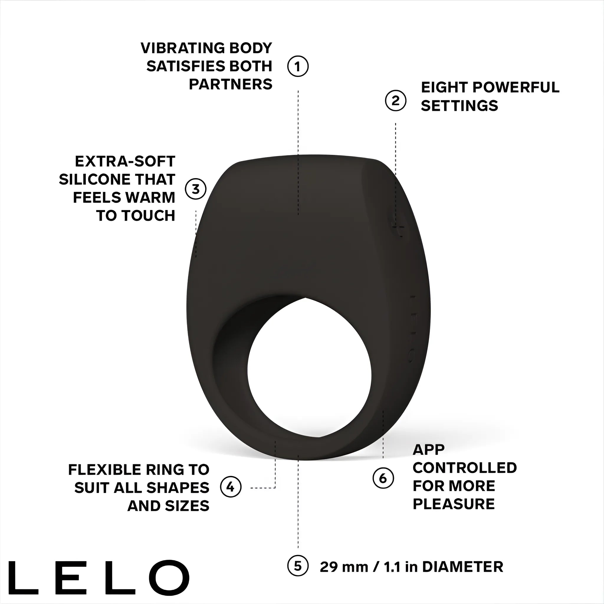 LELO Tor 3 Cock Ring - App Controlled Vibrating Cock Ring — packaging