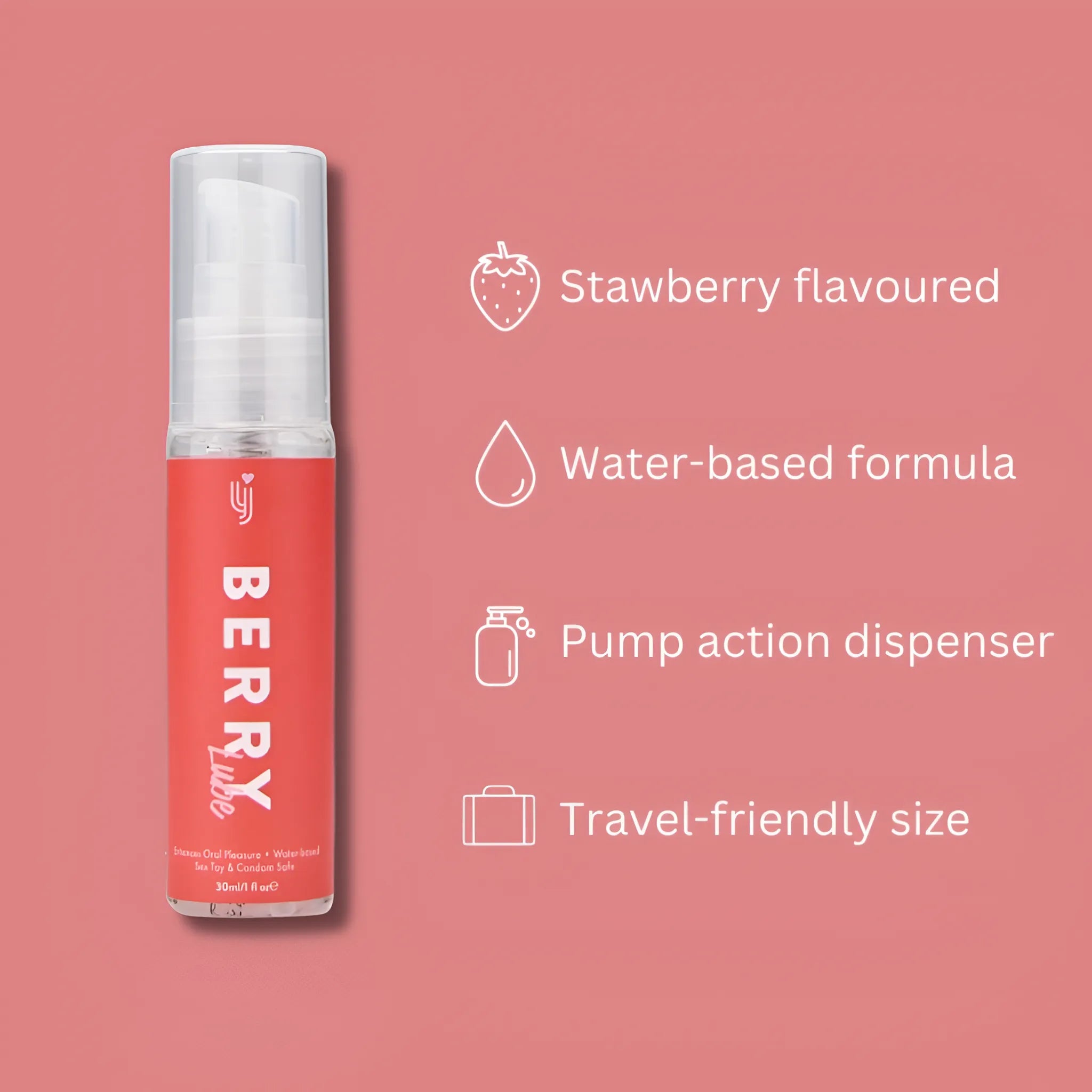 Berry Strawberry Flavoured Lube 30ml — side view
