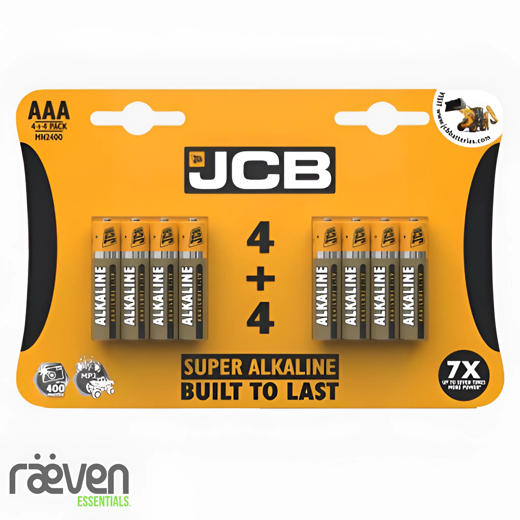 8-Pack JCB Super Alkaline AAA Batteries — detail view