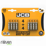 8-Pack JCB Super Alkaline AAA Batteries — detail view