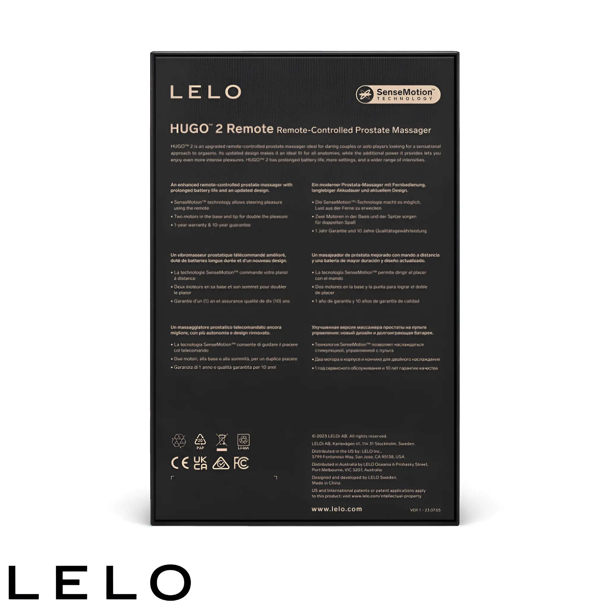 LELO Hugo 2 Remote Controlled Prostate Massager — close-up